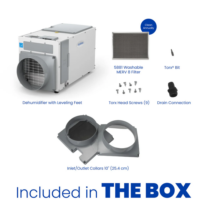 Aprilaire E100W Dehumidifier, Wi-Fi Enabled 80 Pints/day for CrawlSpaces & Basements