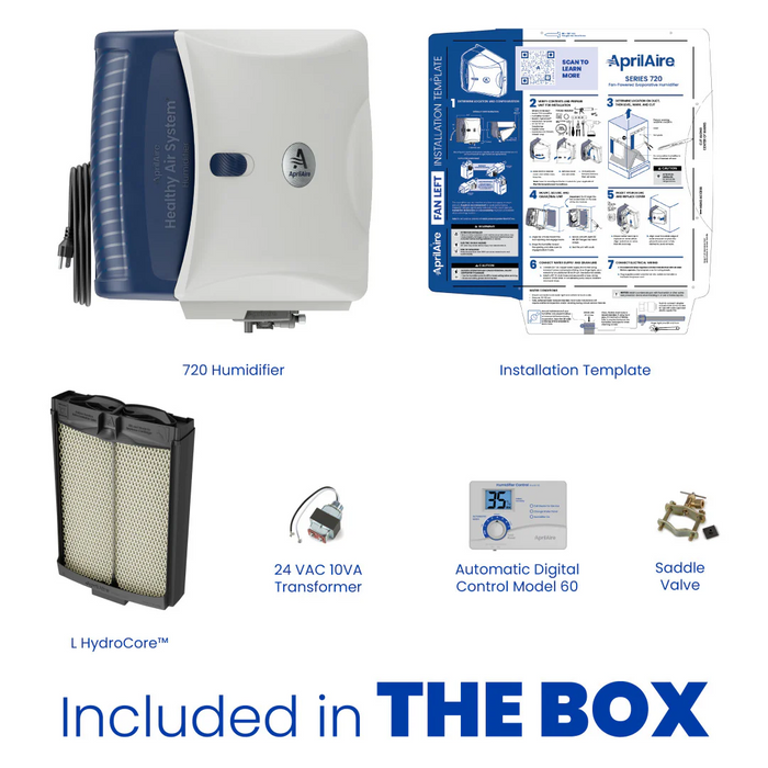 Aprilaire 720A Large Fan Powered Flow-Through Automatic Control Humidifier