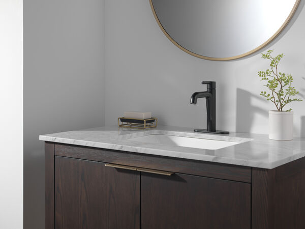 Delta NICOLI Single Handle Bathroom Faucet - Matte Black