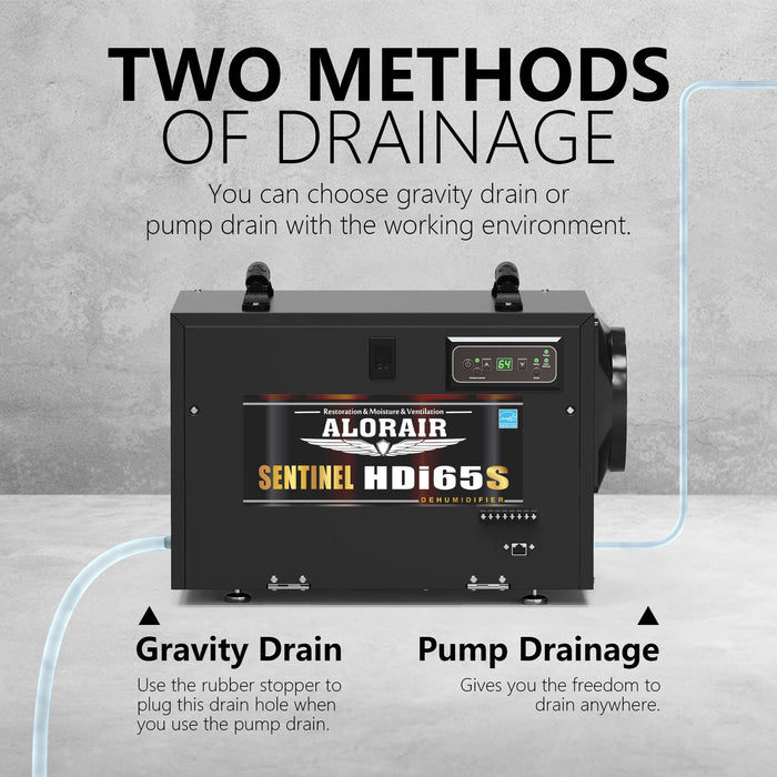 AlorAir Sentinel HDi65S 120 PPD | 55 PPD AHAM Crawl Space & Basement Dehumidifier