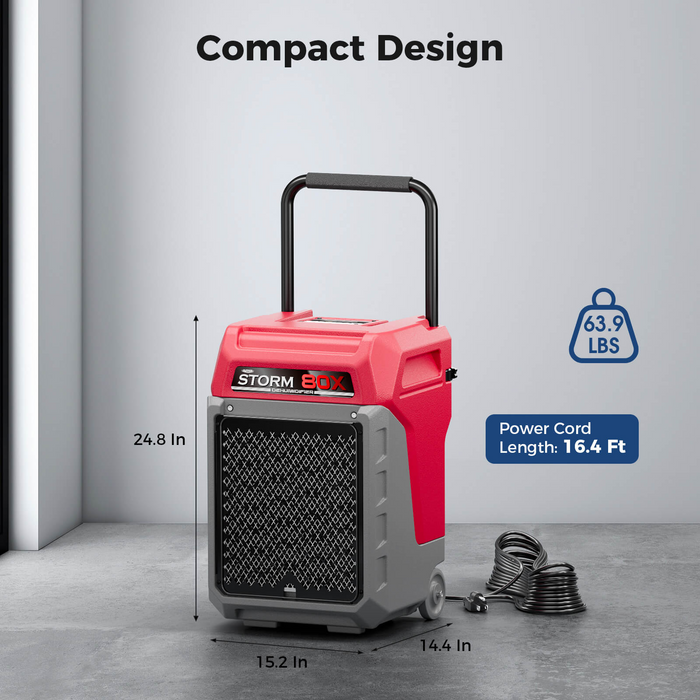 AlorAir Storm 80X Commercial Dehumidifier – 170 PPD Industrial Basement & Water Damage Restoration Unit