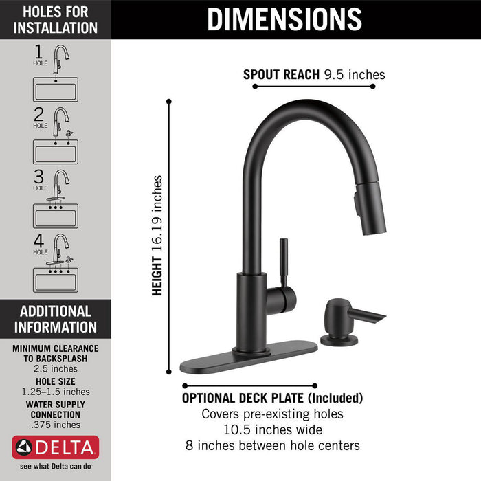 Delta TRASK Single Handle Pull Down Kitchen Faucet with Soap