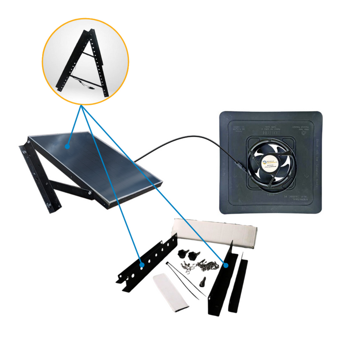 iSolar 20W106-FLEX Modular Solar Attic Fan – Retrofit - High-Efficiency Solar-Powered Ventilation