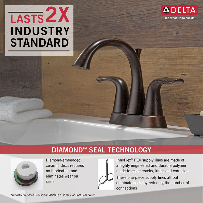 Delta LAHARA Two Handle Centerset Lavatory Faucet - Venetian Bronze