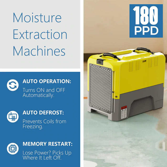 AlorAir LGR Extreme 180 PPD Commercial Restoration Dehumidifier with Pump & Auto Shut-Off