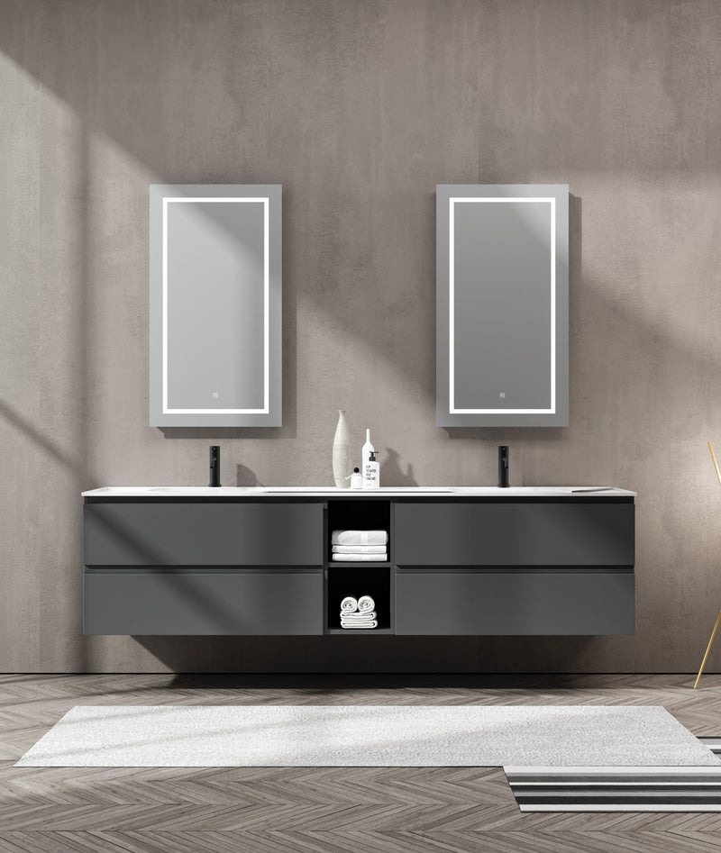 Agua Canada IMANE-72-O4014 72’’ Suspended Vanity 4 Drawers Dark Gray