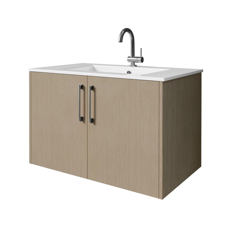 Cutler Bekka 30" Wall Mount Single Sink Cultured Marble Top Modern Bathroom Vanity