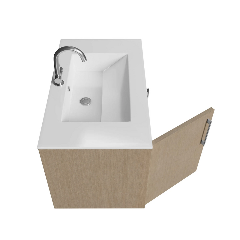 Cutler Bekka 30" Wall Mount Single Sink Cultured Marble Top Modern Bathroom Vanity