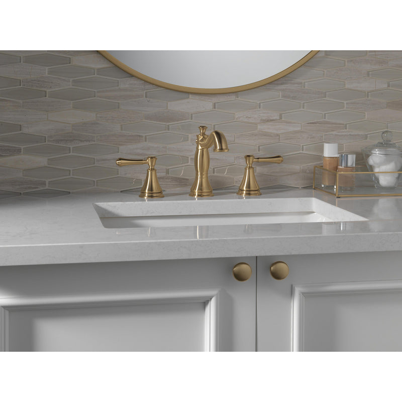 Delta CASSIDY Two Handle Wide Spread Lavatory with Metal Pop-Up