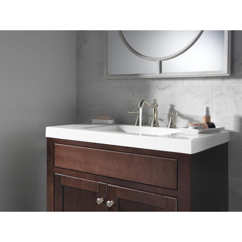 Delta CASSIDY Two Handle Wide Spread Lavatory with Metal Pop-Up