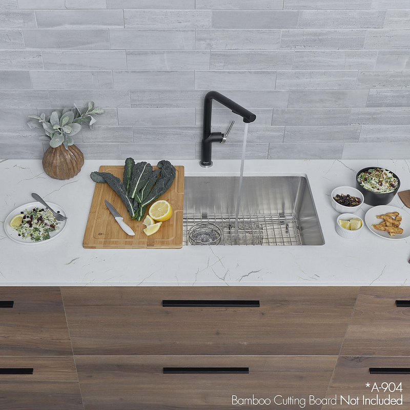 Stylish VALENCIA 31" Dual mount Single Bowl Kitchen Sink, 16 Gauge Stainless Steel with Grid and Standard Strainer - S-402G