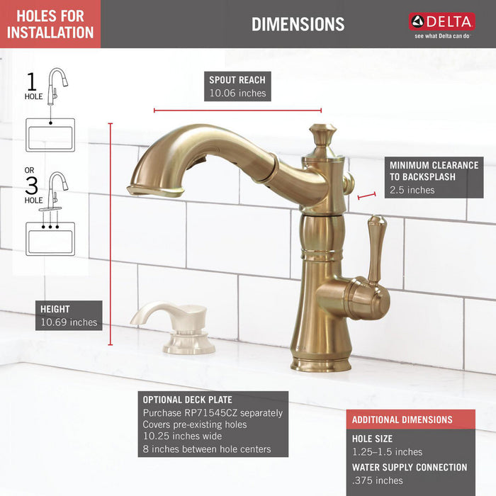 Delta CASSIDY Single Handle Pull-Out Kitchen Faucet