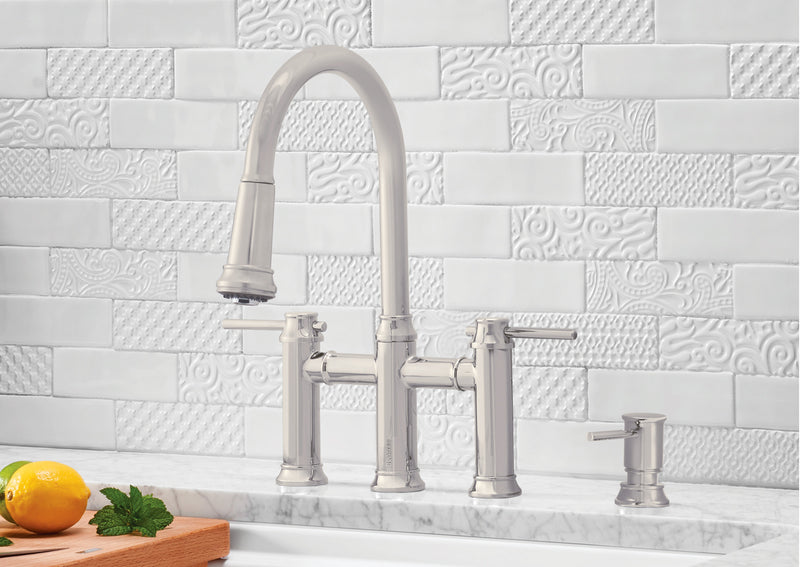 Blanco Empressa Bridge Deck-Mount 1.5GPM Pull-Down Kitchen Faucet
