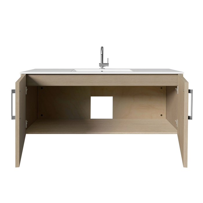 Cutler Bekka 48" Wall Mount Single Sink Cultured Marble Top Modern Bathroom Vanity