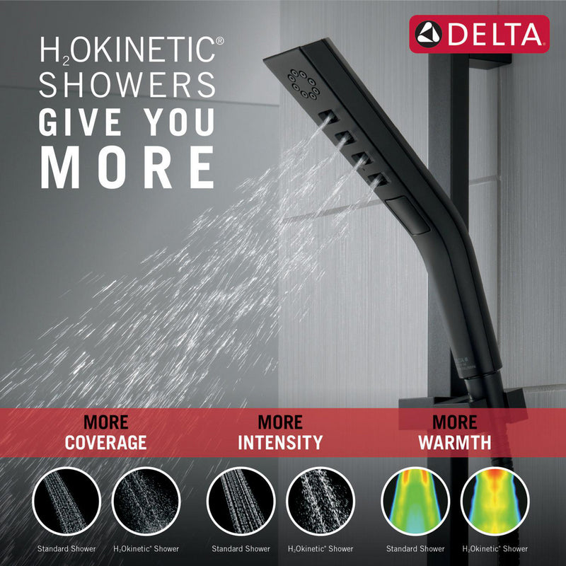 Delta 3-Setting H2OKinetic Slide Bar Handshower - Matte Black