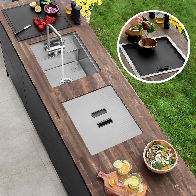 Stylish WAPTA 20" Dual Mount Workstation Single Bowl Utility Sink with Dura-Tek and Accessories - S-520C