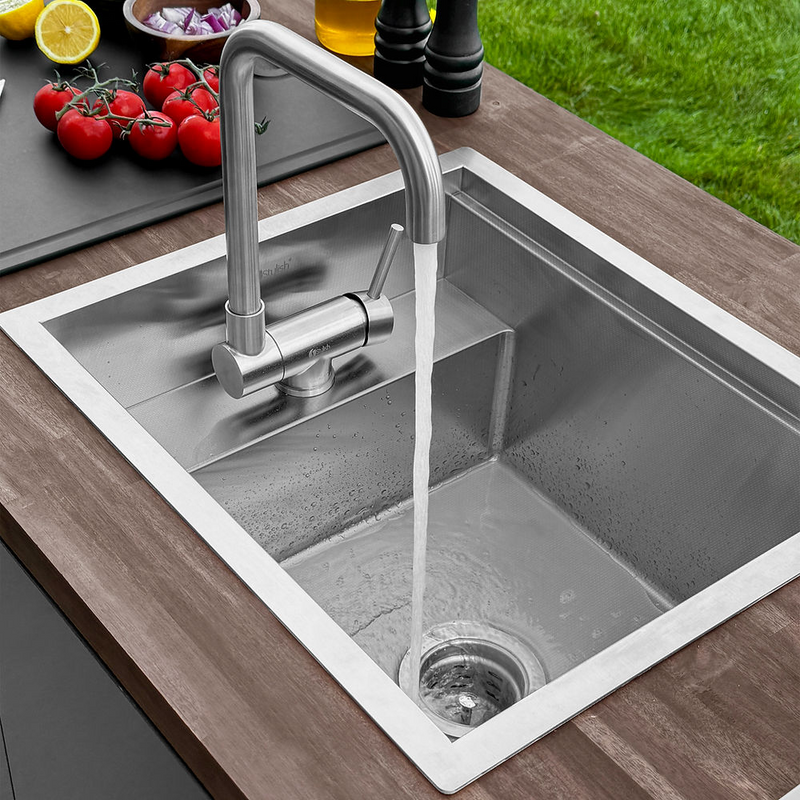 Stylish WAPTA 20" Dual Mount Workstation Single Bowl Utility Sink with Dura-Tek, Accessories and Stainless Steel Faucet - S-520C1