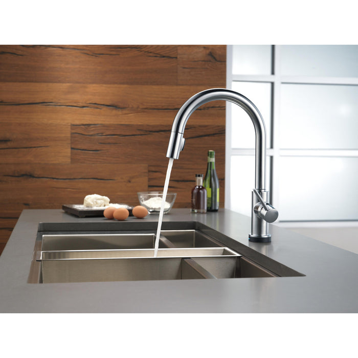 Delta Trinsic Single Handle Pull-Down Kitchen Faucet Featuring Touch2O Technology