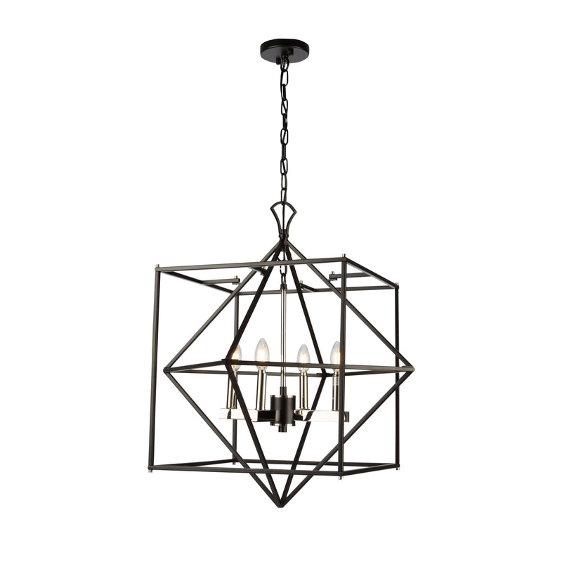 Artcraft Lighting Roxton 4 Light Chandelier (Matte Black & Polished Nickel) AC11204PN