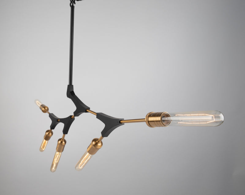 Artcraft Lighting Filiali 5 Light Chandelier (Black & Harvest Brass) AC11535