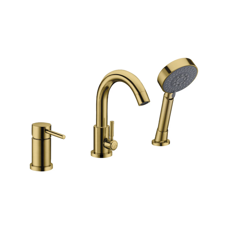 Agua Canada Brushed Brass Modern Round Bathtub Faucet