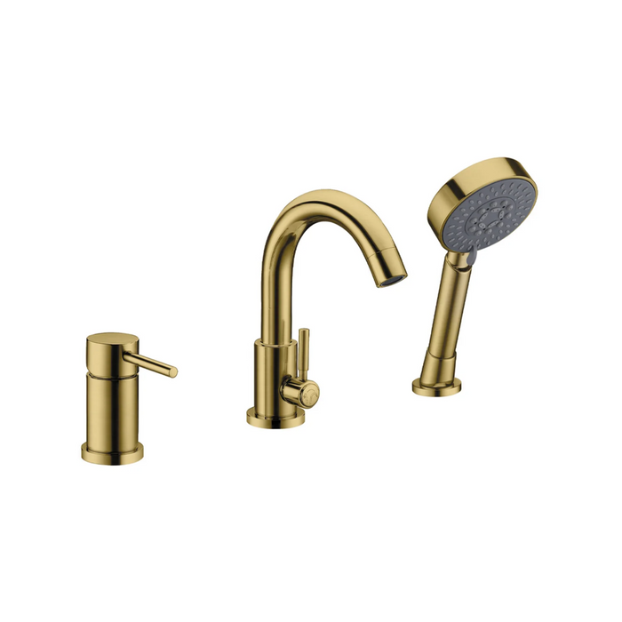 Agau Canada Brushed Brass Modern Round Bathtub Faucet