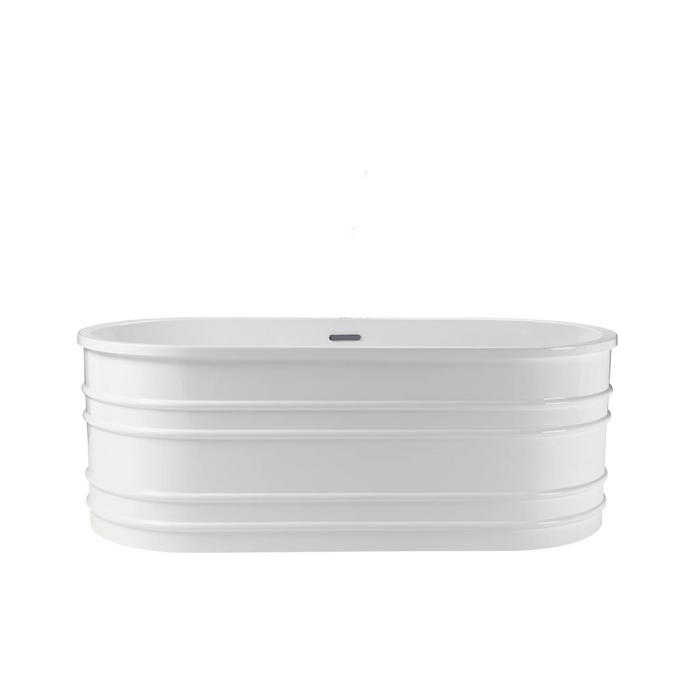 Agua Canada BEA 66 Inch White Freestanding Bathtub With Lines