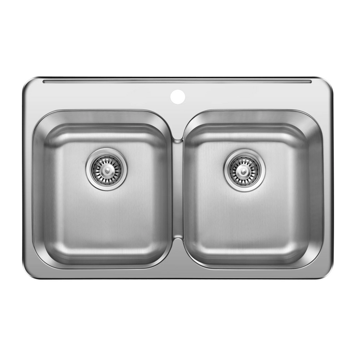 Agua Canada ELROY1 2 Bowls 32X21 Top Mount Kitchen Sink