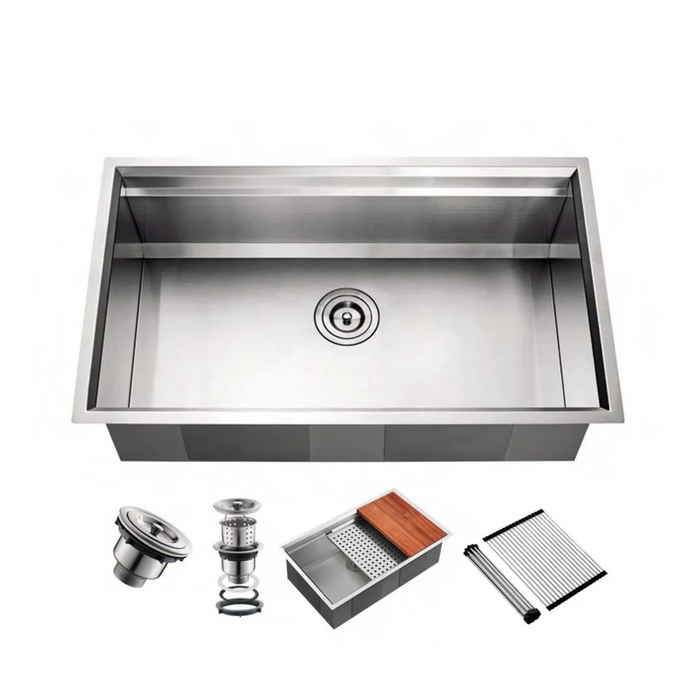 Agua Canada EMPIRE Single Bowl 32’’X19’’ Undermount Kitchen Sink With Accessories