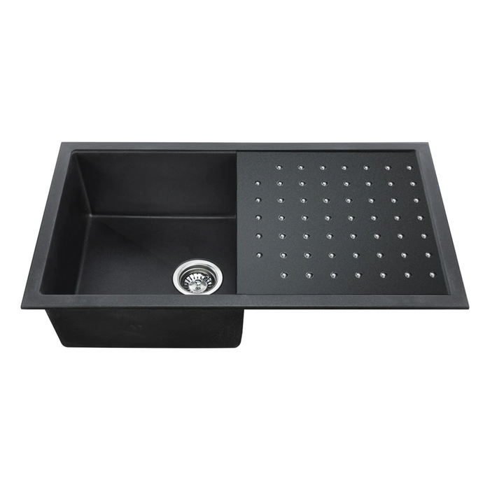 Agua Canada ESSENZA 1 Bowl With Drainboard 40X17 Dual Mount Granite Kitchen Sink