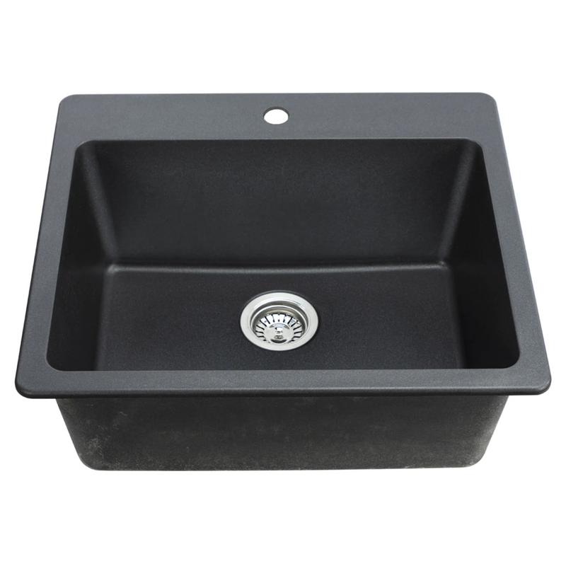Agua Canada EVEREST 25X22 Single Bowl Granite Dual Mount Kitchen Sink