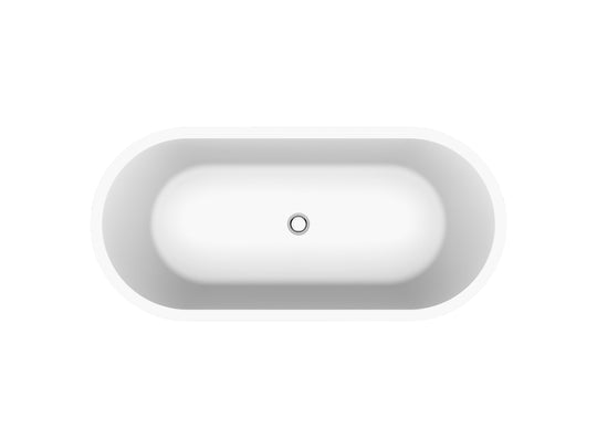 Agua Canada BEA-II 66" White Freestanding Bathtub With Lines