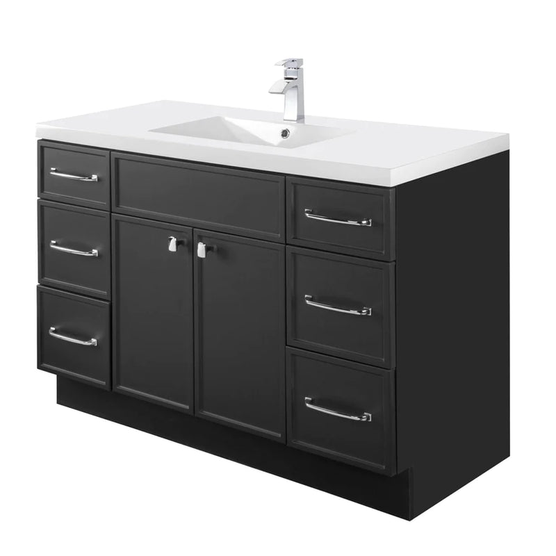 Cutler Manhattan 48” Black Single Sink Freestanding Bathroom Vanity MANBLK48SBT