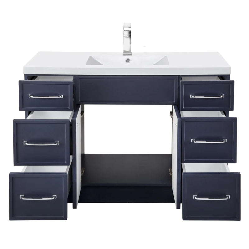 Cutler Manhattan 48” Blue Single Sink Freestanding Bathroom Vanity MANBLU48SBT