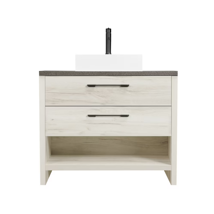 Luxo Marbre BOLD Freestanding 36" Vanity with 2 Drawers and 1 Open Shelf, with MFC Countertop and Sink RELAX S45