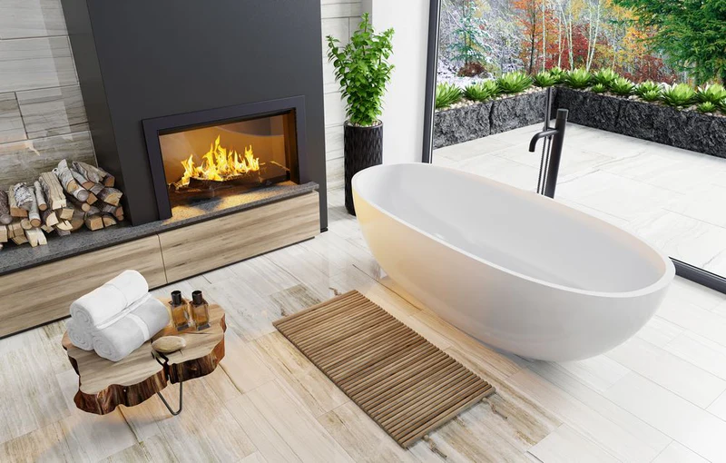 Agua Canada BRADLEY 74'' Glossy White Freestanding Bathtub