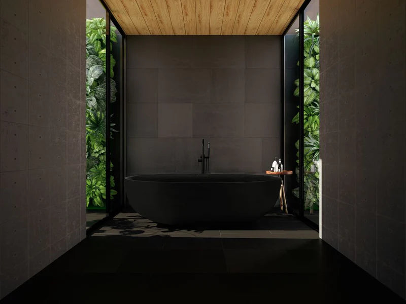 Agua Canada BRADLEY 74'' Matte Black Freestanding Bathtub