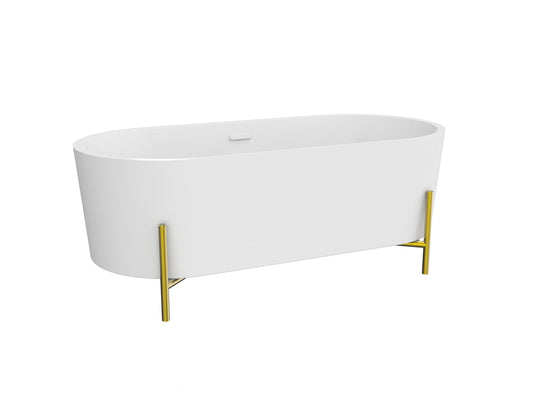 Agua Canada BRISCA Freestanding Matte White Bathtub On Legs