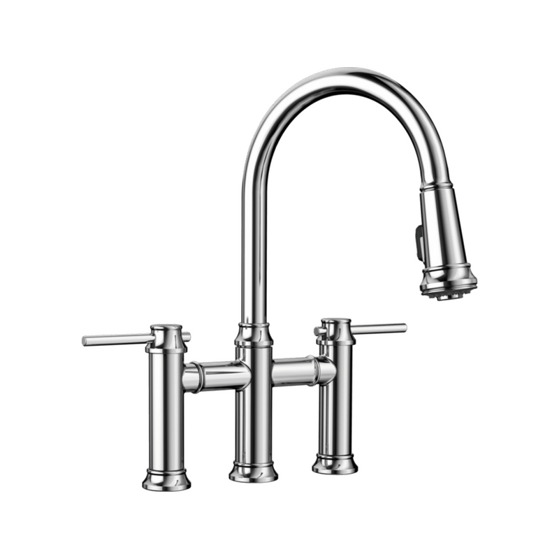 Blanco Empressa Bridge Deck-Mount 1.5GPM Pull-Down Kitchen Faucet