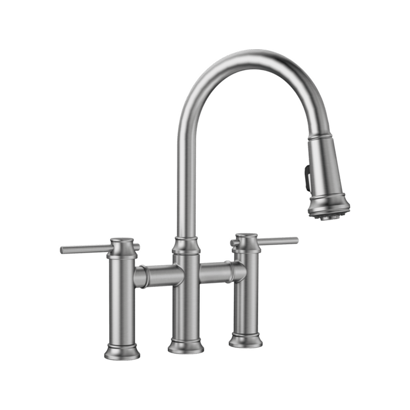 Blanco Empressa Bridge Deck-Mount 1.5GPM Pull-Down Kitchen Faucet