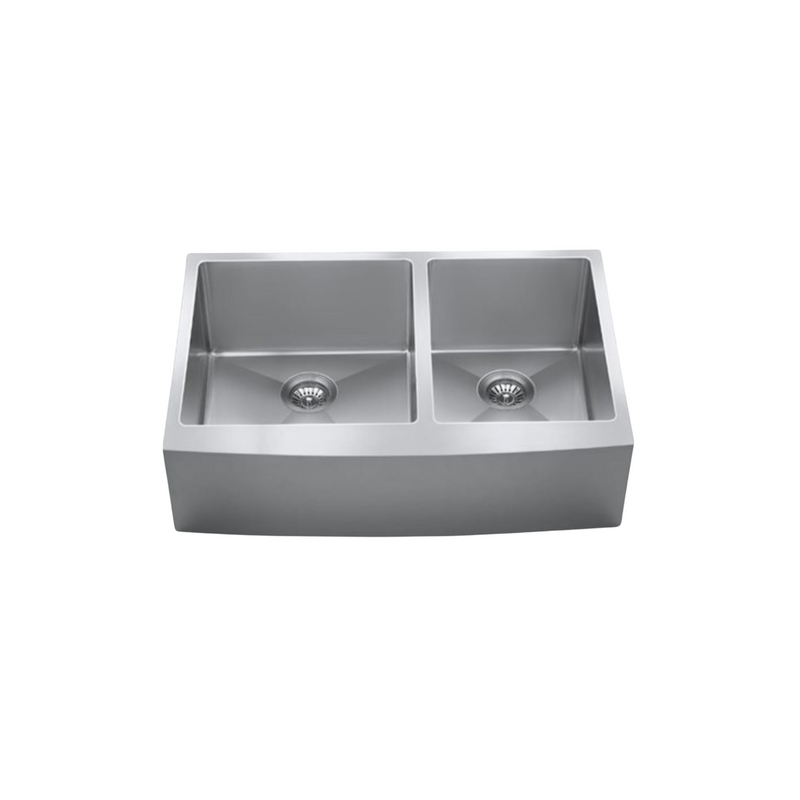 Craftx Undermount 31.5 x 20.5-in Brushed Satin Double Offset Bowl Kitchen Sink - CXZAD881