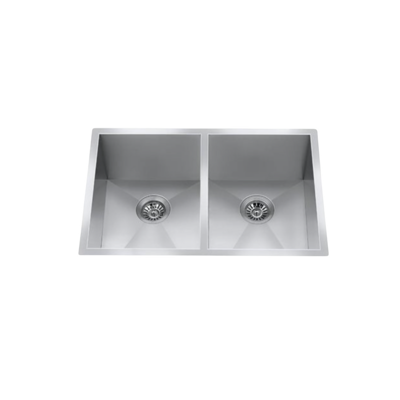 Craftx Undermount 29 x 19-in Brushed Satin Double Offset Drain Kitchen Sink - CXZD772