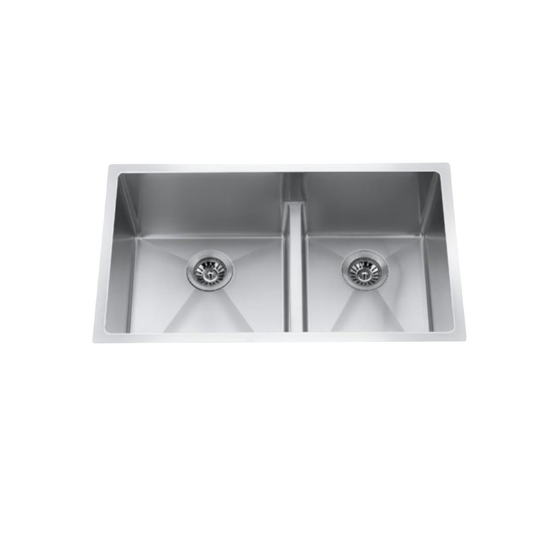 Craftx Undermount 32 x 19-in Brushed Satin Double Offset Bowl Kitchen Sink - CXZD771L