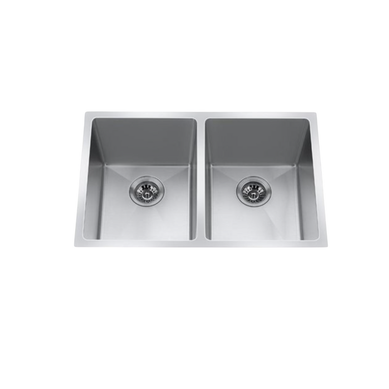 Craftx Undermount 32 x 19-in Brushed Satin Stainless Steel Double Offset Bowl Kitchen Sink - CXZD882