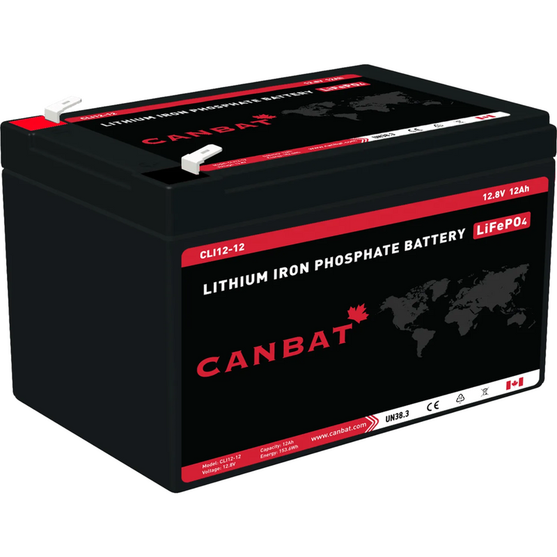 Canbat 12V 12Ah LiFePO4 Lithium Battery - CLI12-12