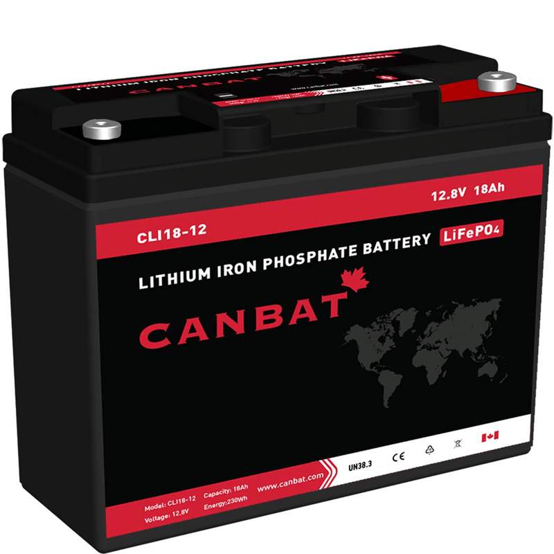 Canbat 12V 18Ah LiFePO4 Lithium Battery - CLI18-12