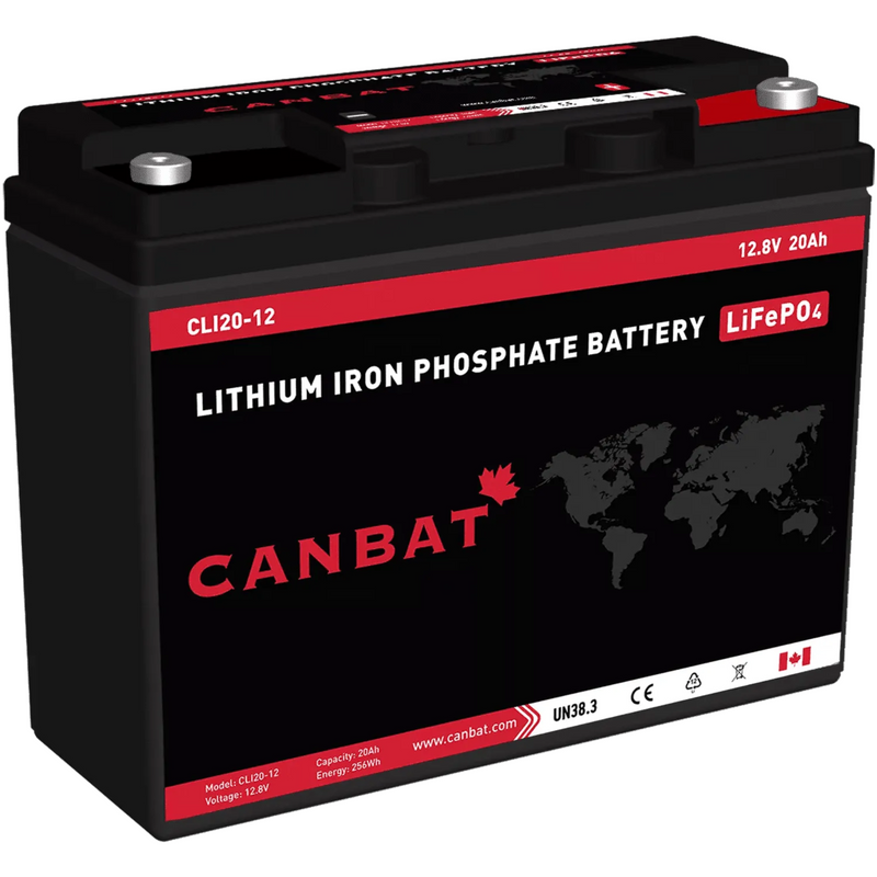 Canbat 12V 20Ah LiFePO4 Lithium Battery - CLI20-12