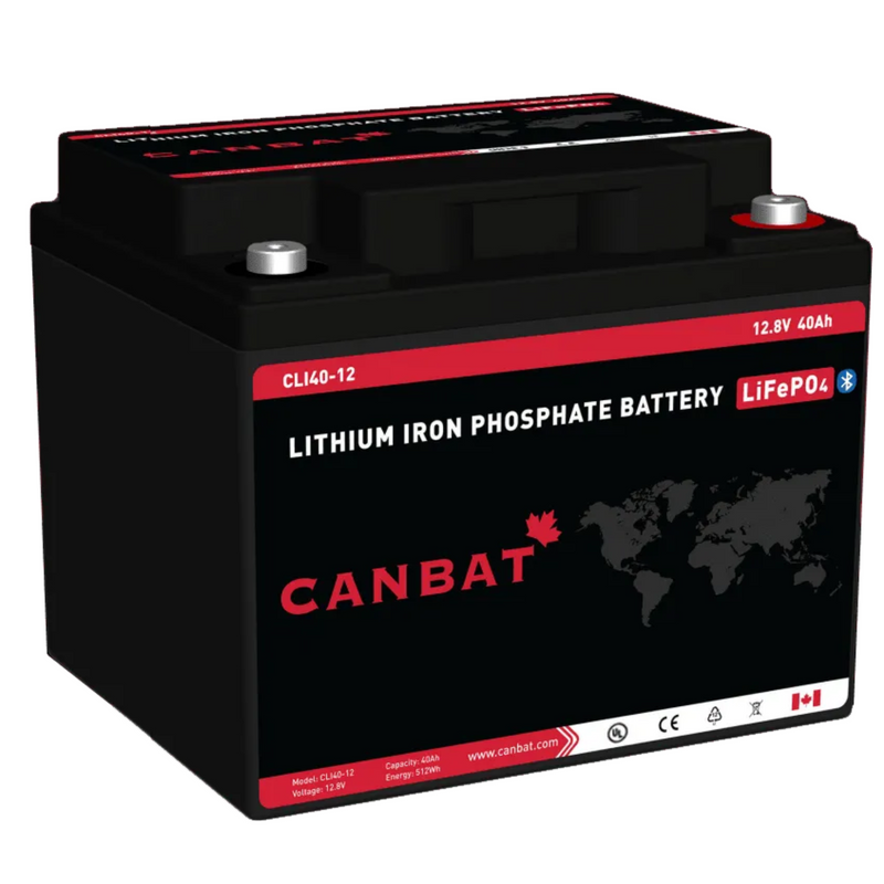 Canbat 12V 40Ah LiFePO4 Lithium Battery - CLI40-12