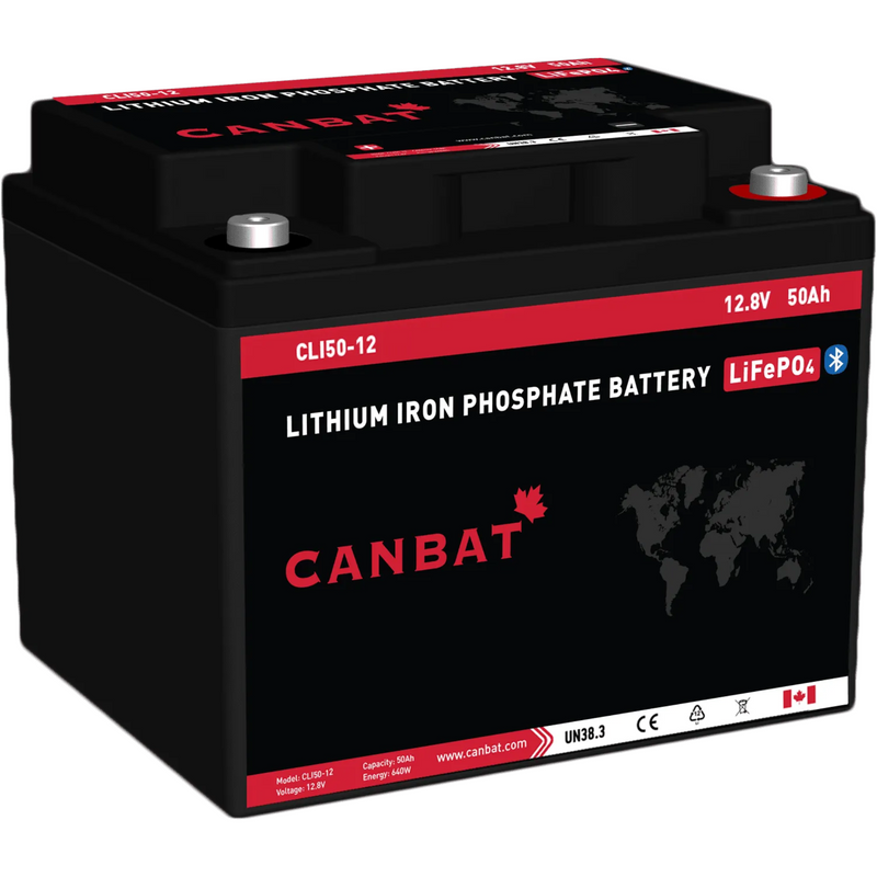 Canbat 12V 50Ah LiFePO4 Lithium Battery - CLI50-12