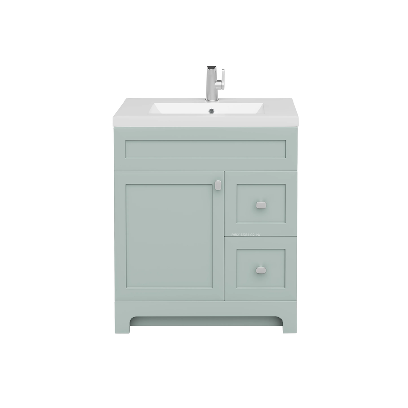 Cutler Daisy 30" Freestanding Cultured Marple Top Bathroom Vanity with Modern Shaker Doors
